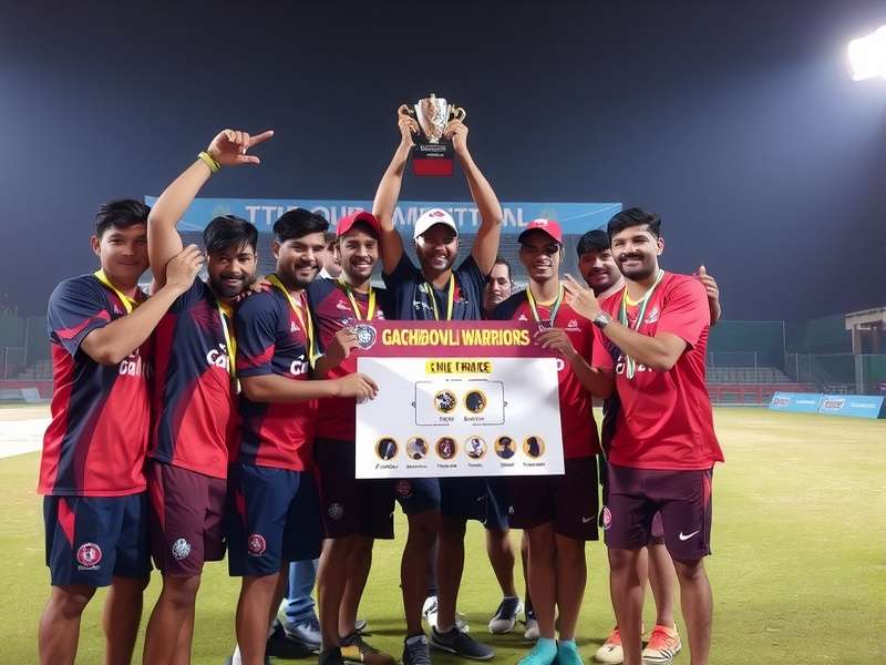 Gachibowli Warriors team celebrating tournament victory