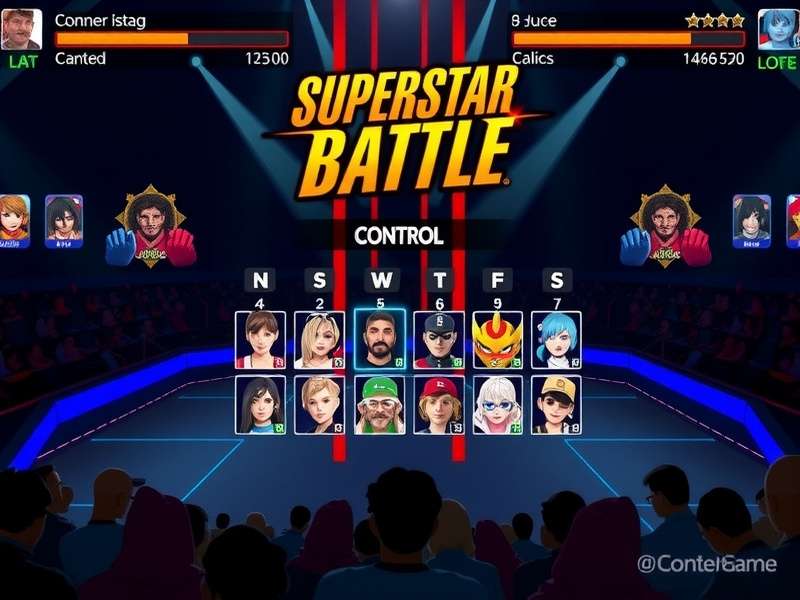 Superstar Battle esports tournament scene with audience