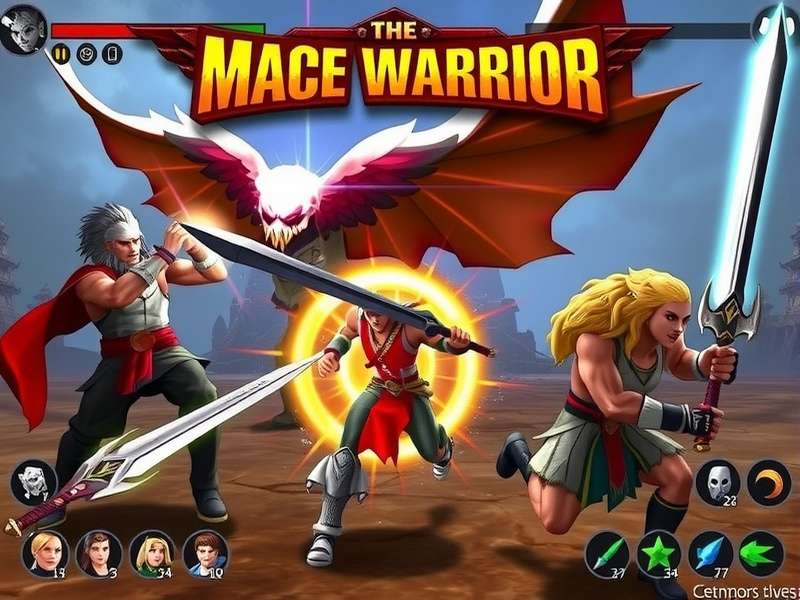 Mace Warrior Champion gameplay screenshot showing intense combat