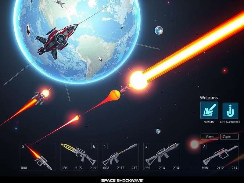 Space Shockwave gameplay screenshot showing spaceship combat