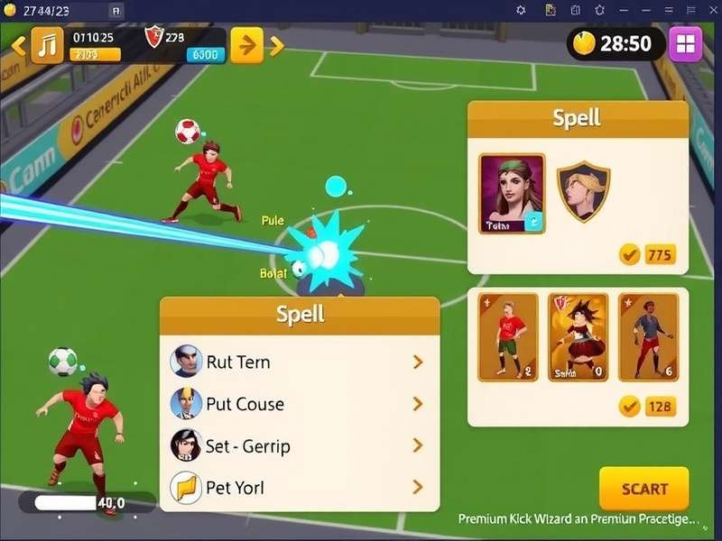 Spell selection interface in Premium Kick Wizard Grand