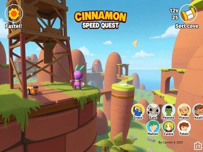 Cinnamon Speed Quest character selection screen showing diverse roster