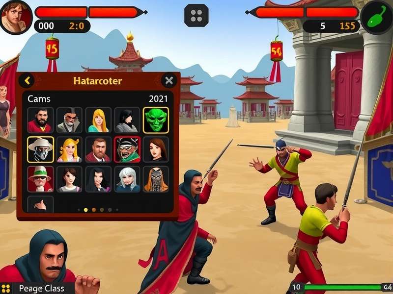 Hot Pepper Dynasty character selection screen showing diverse characters