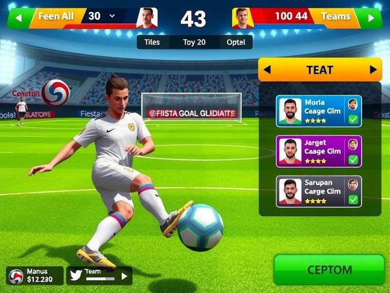 Fiesta Goal Gladiators gameplay screenshot showing football action