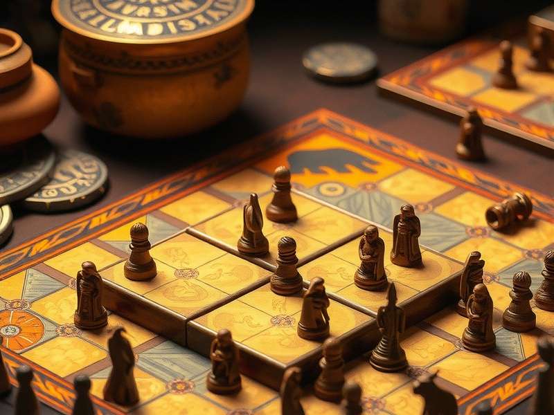 Historical depiction of Jeera Cave Dash being played in ancient India