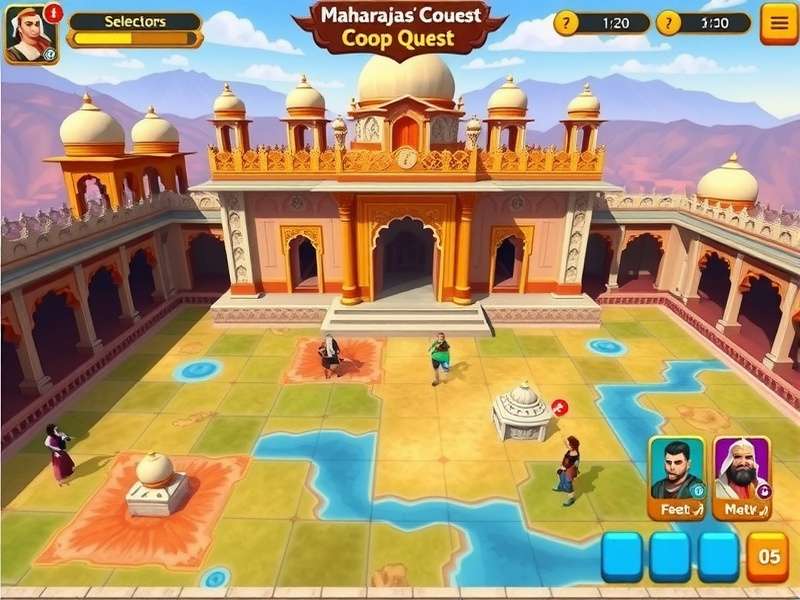 Strategy map showing cooperative gameplay in Maharajas' Coop Quest