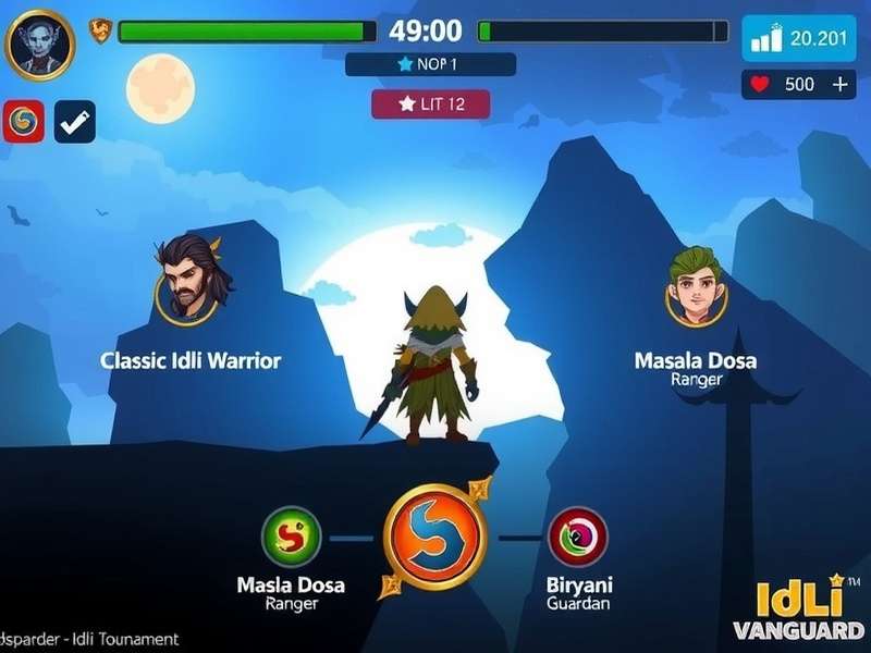 Idli Vanguard gameplay screenshot showing strategic battle