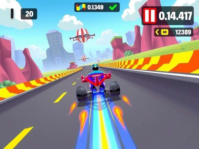 Papri Turbo Champ gameplay screenshot showing vibrant racing environment