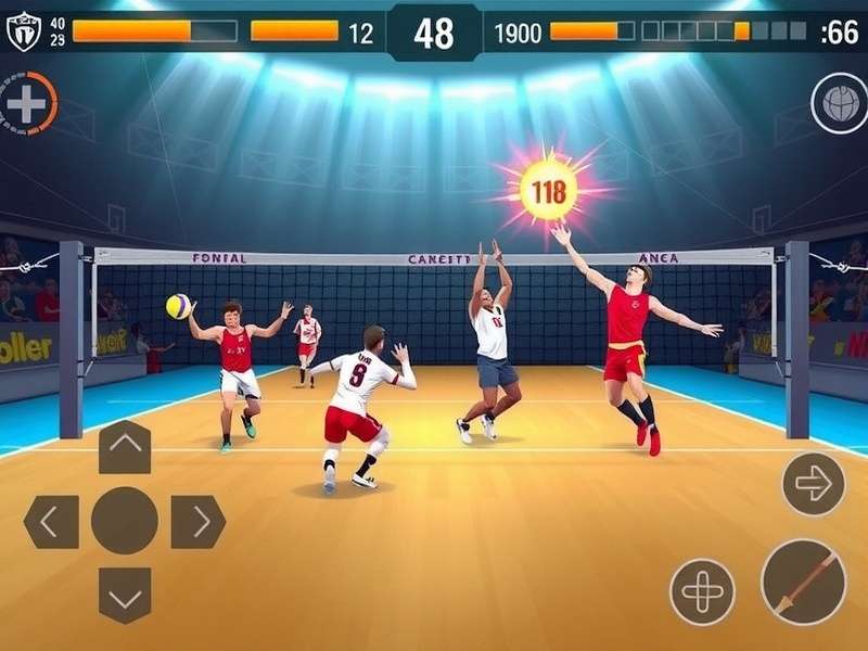Volley Flash Champ gameplay screenshot showing intense volleyball action