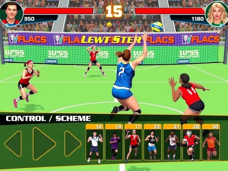 Volley Supernova Smashers character roster showing diverse playable athletes