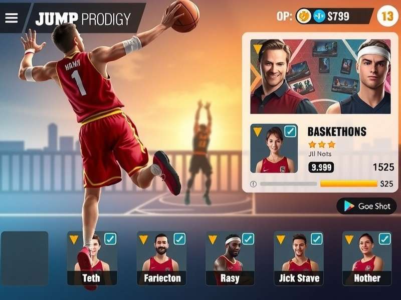 Jump Shot Prodigy gameplay screenshot showing basketball action
