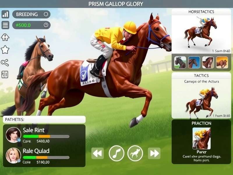Prism Gallop Glory gameplay screenshot showing horse racing action