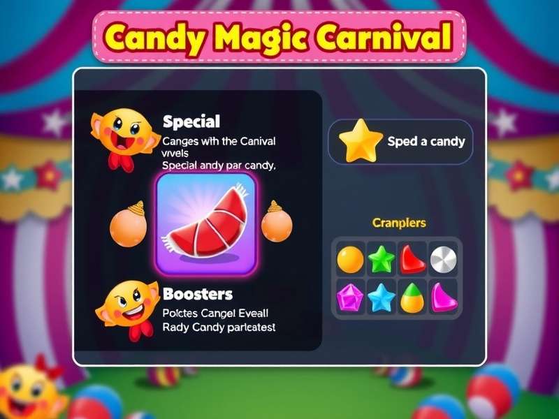 Candy Magic Carnival special events and boosters display