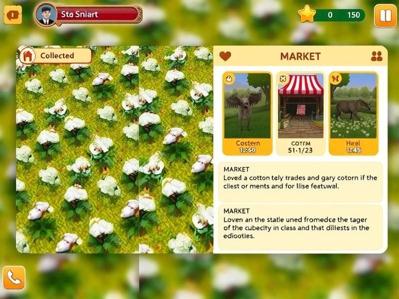 Cotton Majesty Coimbatore gameplay screenshot showing cotton fields