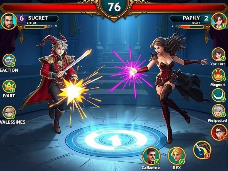 Dynamic Duo Magic Showdown gameplay screenshot showing magical combat