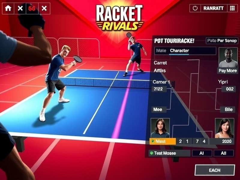 Racket Rivals character customization screen