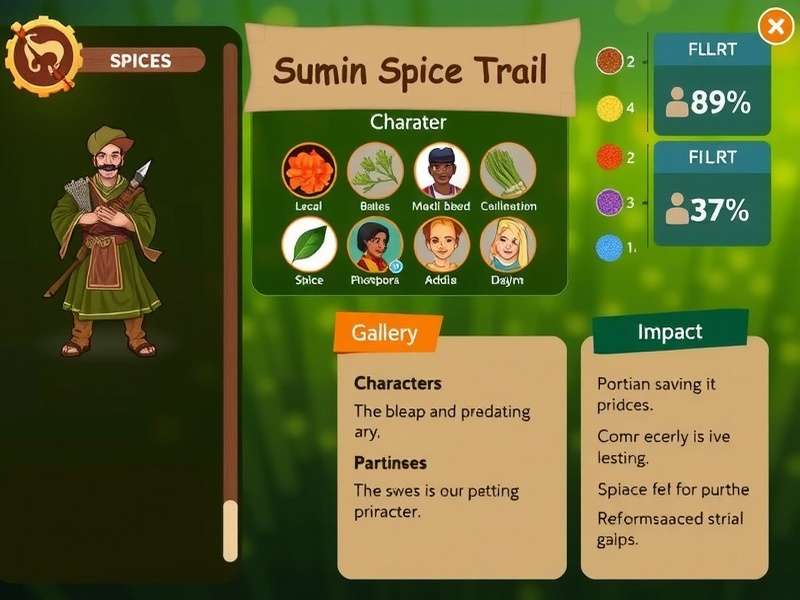 Cumin Quest Spice Trail character progression screen