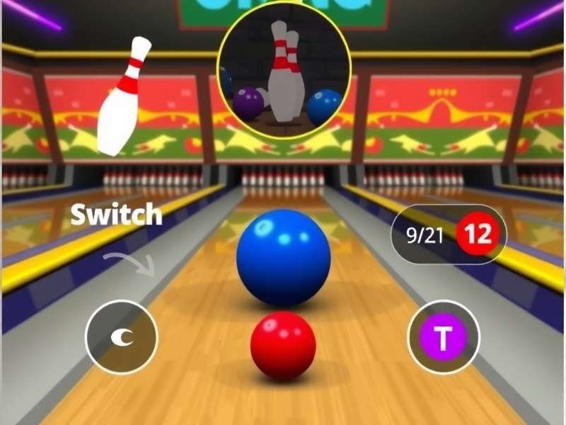 Bowling King India control interface demonstrating swipe mechanics