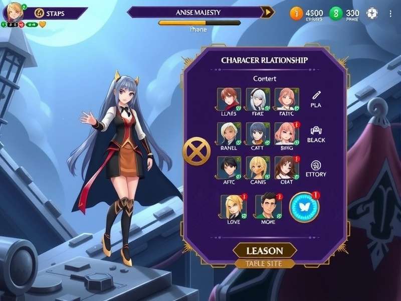 Anise Majesty character selection and customization interface