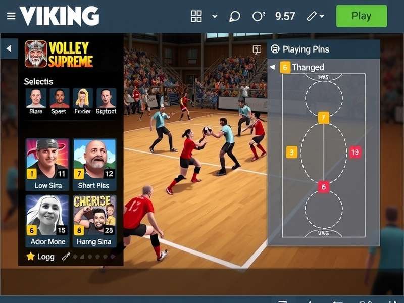 Viking Volley Pro Supreme character selection screen showing diverse athletes