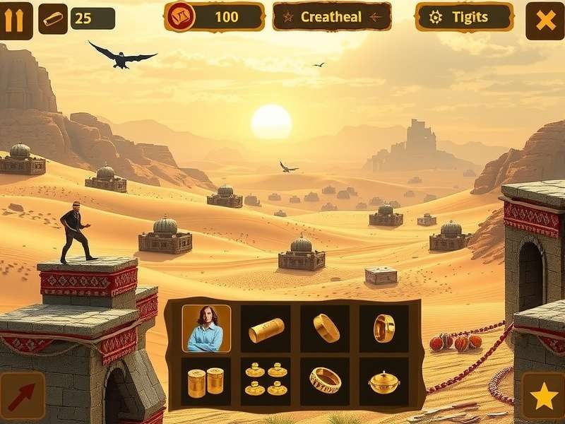 Desert Treasure Hunt ancient puzzle solving interface