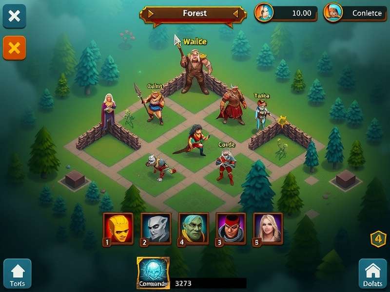 Forest Commander Brawl gameplay screenshot showing forest battle