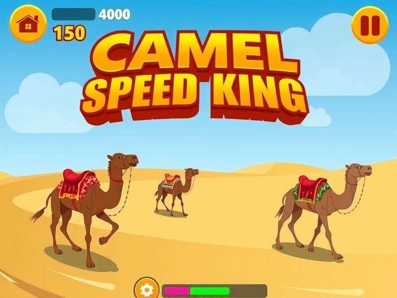 Desert racing track in Camel Speed King game