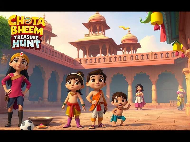 Chhota Bheem Treasure Hunt festival celebration scene in the game