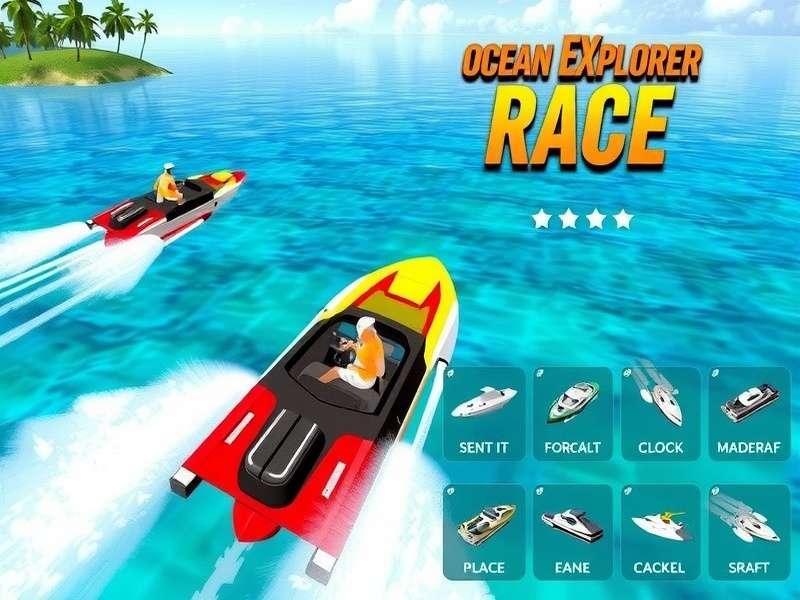 Ocean Explorer Race vehicle customization screen showing various watercraft options