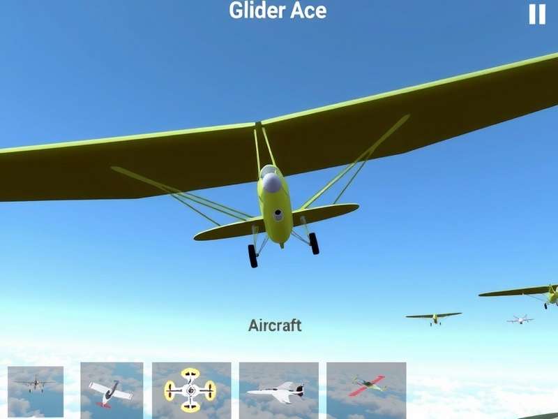 Glider Ace gameplay screenshot showing aircraft in flight