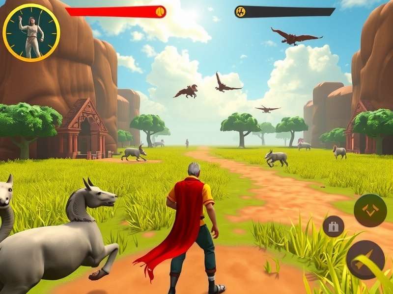 Lassi Elite Adventure gameplay screenshot showing character in vibrant Indian landscape