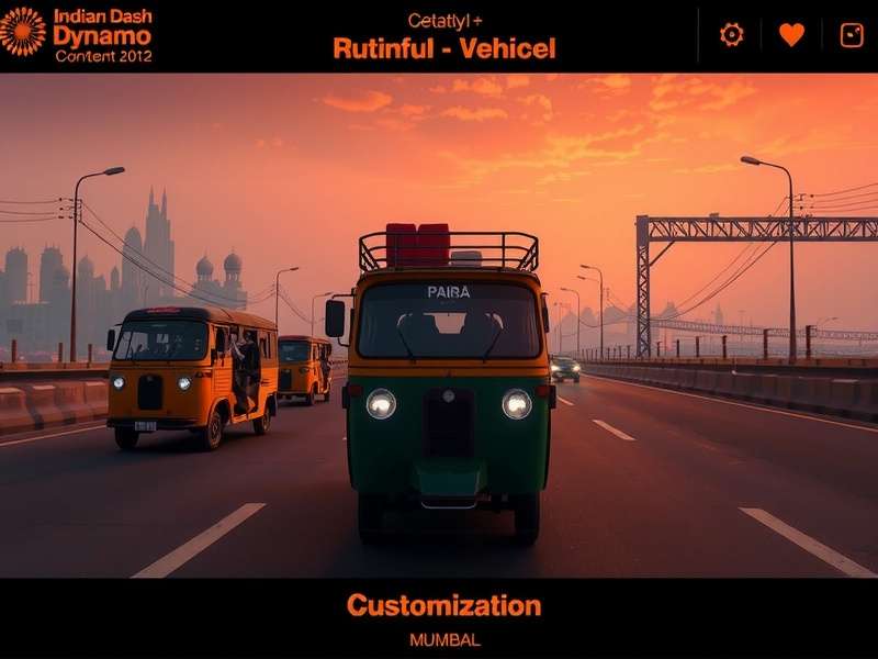 Screenshot of Mumbai track in Indian Dash Dynamo during sunset