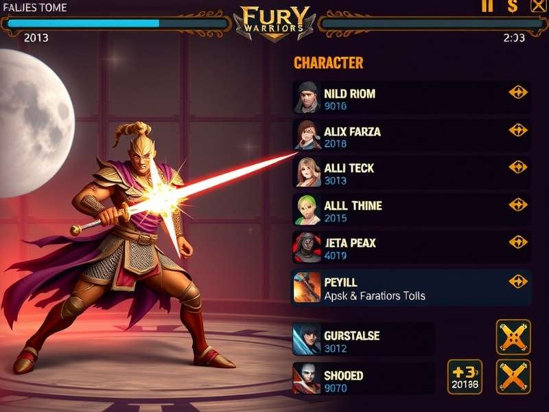 Fury Warriors Legacy character selection screen