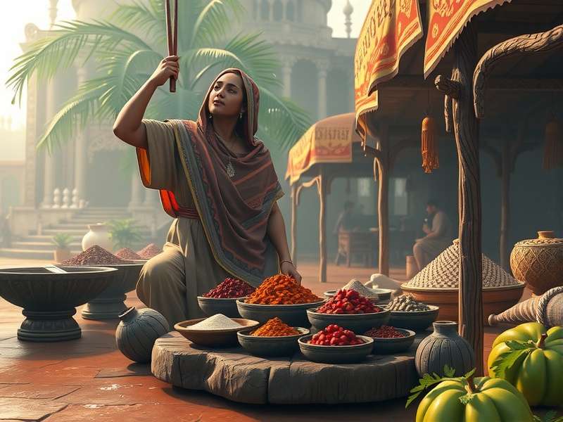 Asafoetida Expedition gameplay showing spice market