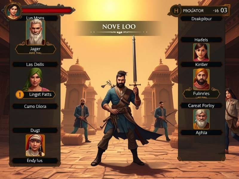 Mystic Raiders Delhi character selection screen showing diverse protagonists