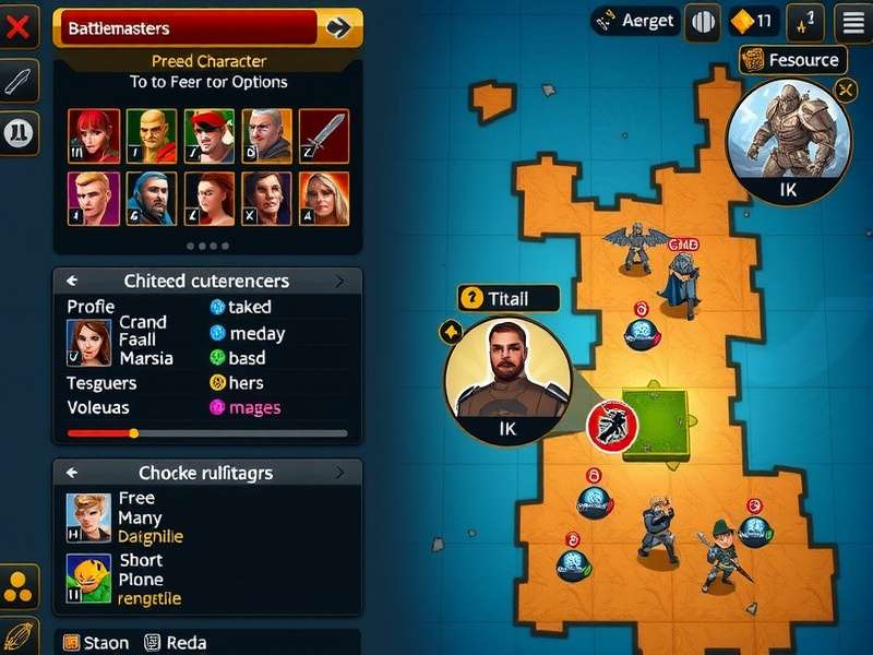 Battlemasters strategy map showing resource locations and choke points