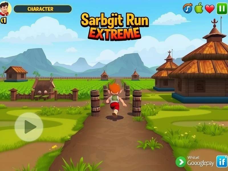 Sarbjit Run Extreme gameplay screenshot showing character running through obstacles