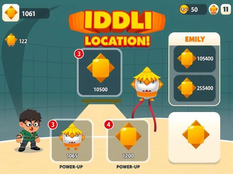 Idli Insanity March gameplay screenshot showing character and idli collection