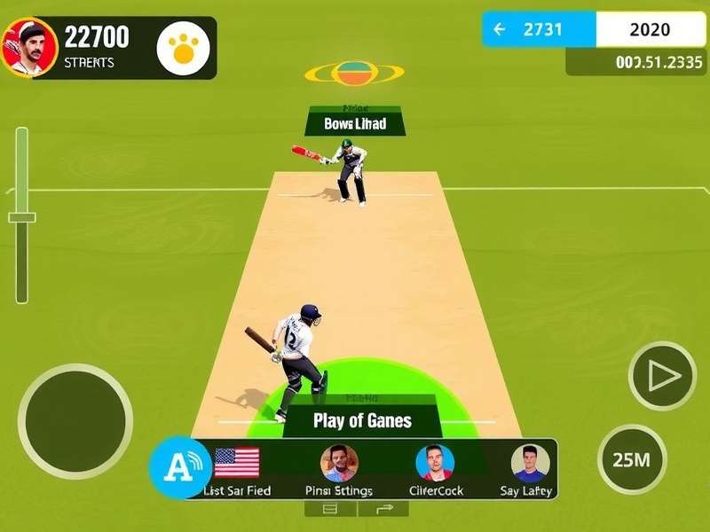 Cricket Glory Smasher gameplay screenshot showing batting interface