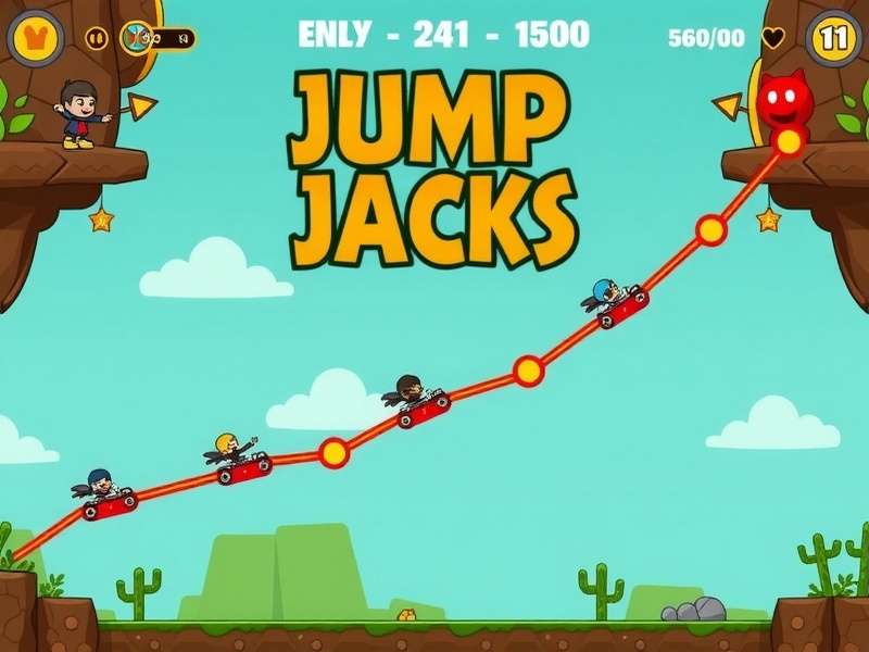 Various characters and power-ups available in Jump Jacks