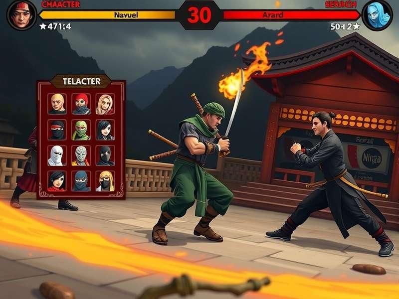 Ninja Warrior Rush character selection screen
