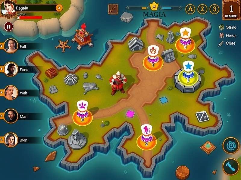 Magia Battle Royale character selection screen showing diverse heroes