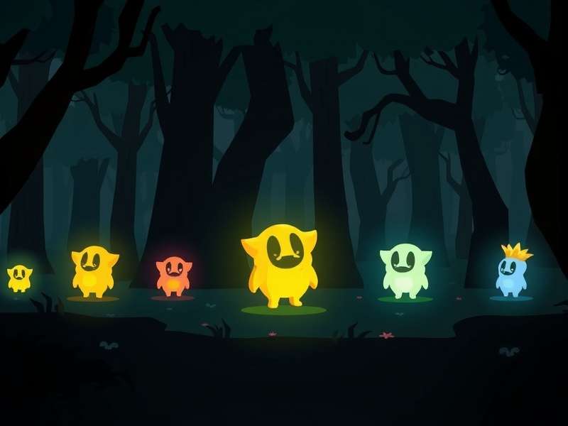Glowing Goer gameplay showing character illuminating dark forest