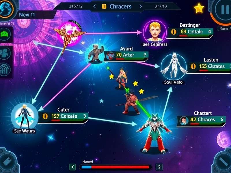 Cosmic Star Sovereign gameplay screenshot showing celestial battle