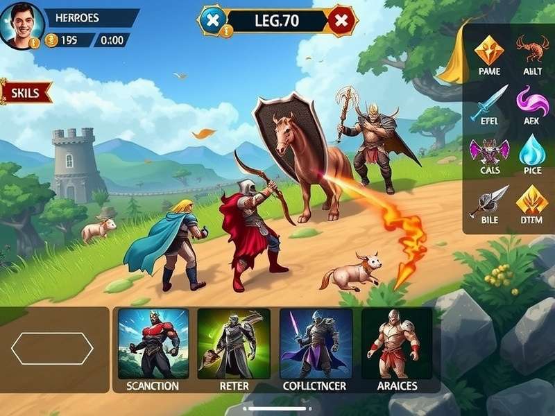 Archero Clash Of Heroes character selection screen showing multiple heroes