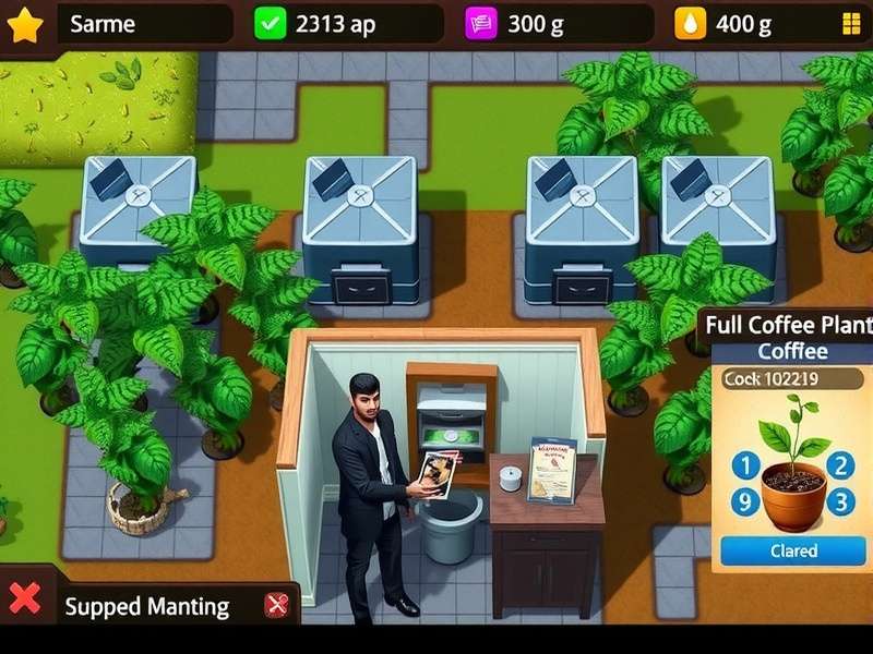 Coorg Coffee Titan gameplay screenshot showing coffee plantation management