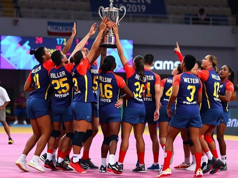 Chennai Volley Gladiators team in action during a match