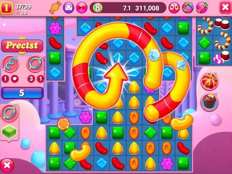 Candy Blast Epic gameplay screenshot showing colorful candy pieces