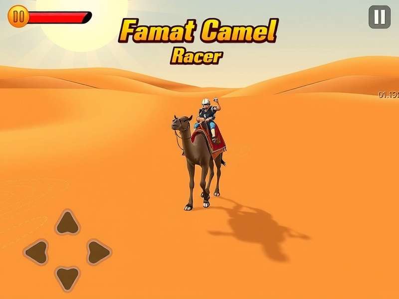 Fast Camel Racer gameplay showing desert racing environment