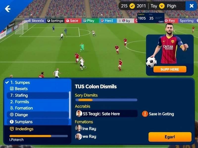 Vinit S Soccer Sim tactical interface showing formation options